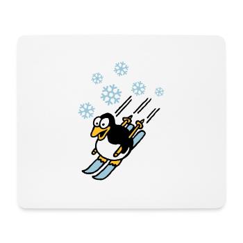 pinguin_ski_022011_d_3c - Mousepad (Querformat) - Weiß - Vorne