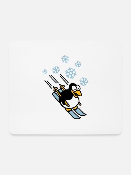 pinguin_ski_022011_h_3c - Mouse Pad (horizontal) - white