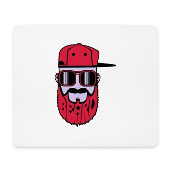 logo beard hiphop - Tapis de souris (format paysage) - blanc - Devant