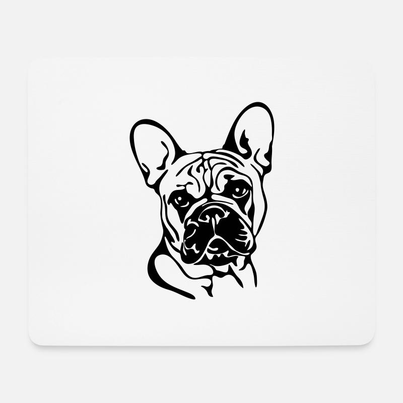FRANZÖSISCHE BULLDOGGE PORTRAIT Wilsigns - Mousepad (Querformat) - Weiß
