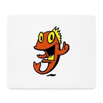 poisson marin souriant - Tapis de souris (format paysage) - blanc - Devant