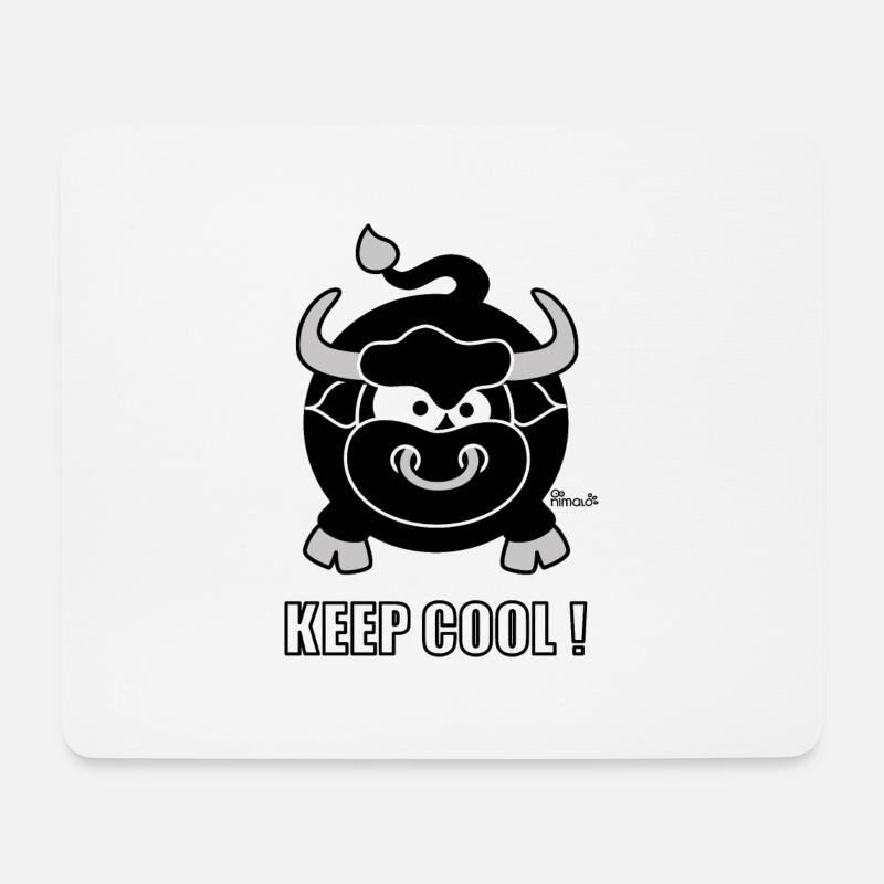 Taureau, Bull, Keep Cool, Zodiaque - Tapis de souris (format paysage) - blanc
