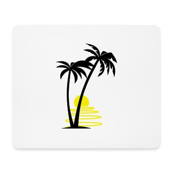 Palmen mit Sonne - Mousepad (Querformat) - Weiß - Vorne
