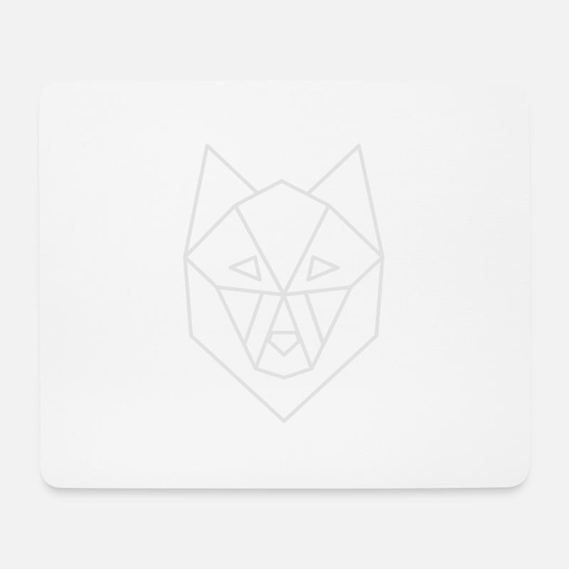 wolf geometric dark backgrounds - Mousepad (Querformat) - Weiß