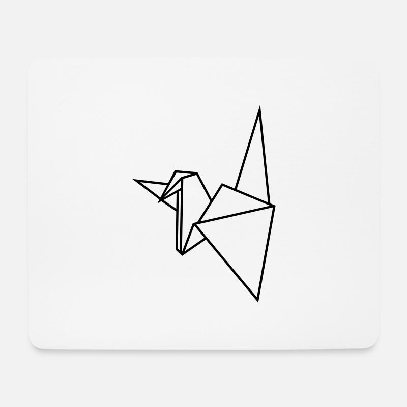 Kranich - Mousepad (Querformat) - Weiß