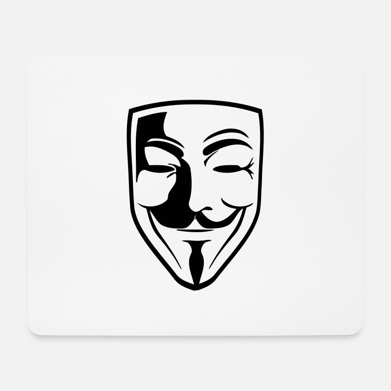 Masque Anonyme Guy Fawks - Tapis de souris (format paysage) - blanc