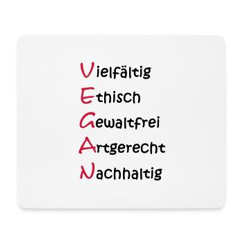 The importance of Vegan. - Mouse Pad (horizontal) - white - Front