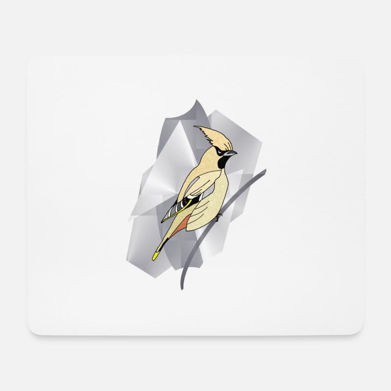 Der Vogel des Waxwing - Mousepad (Querformat) - Weiß