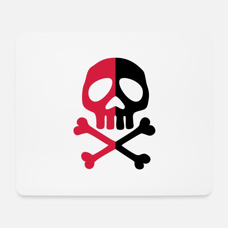 Totenkopf Anarchie Pirat Party Formen Zeichnen - Mousepad (Querformat) - Weiß