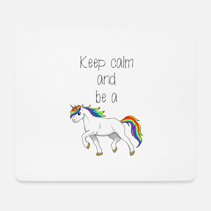 Ein Regenbogen laufendes Einhorn mit Spruch - Mousepad (Querformat) - Weiß