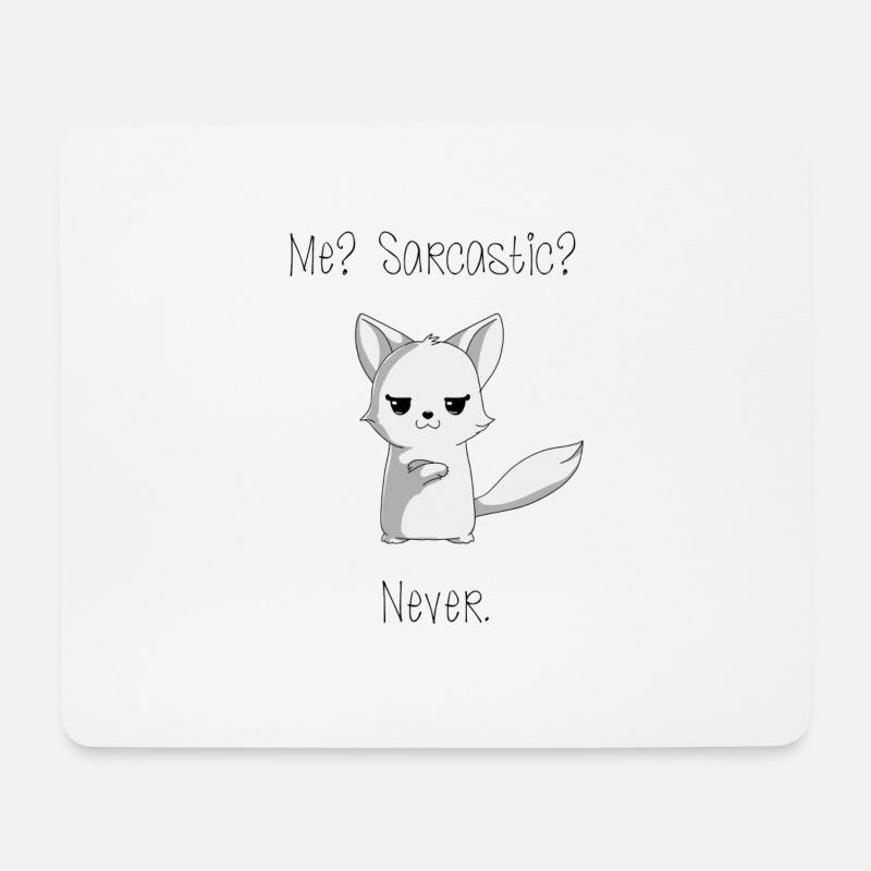 Sarkastische Katze - Mousepad (Querformat) - Weiß