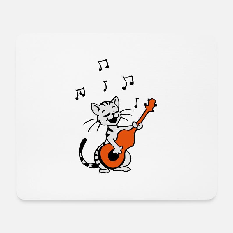 Cat singing - Mouse Pad (horizontal) - white