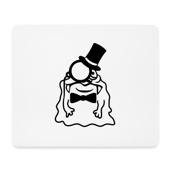 Monsieur messieurs cylindre monocle riche glibber - Tapis de souris (format paysage) - blanc - Devant