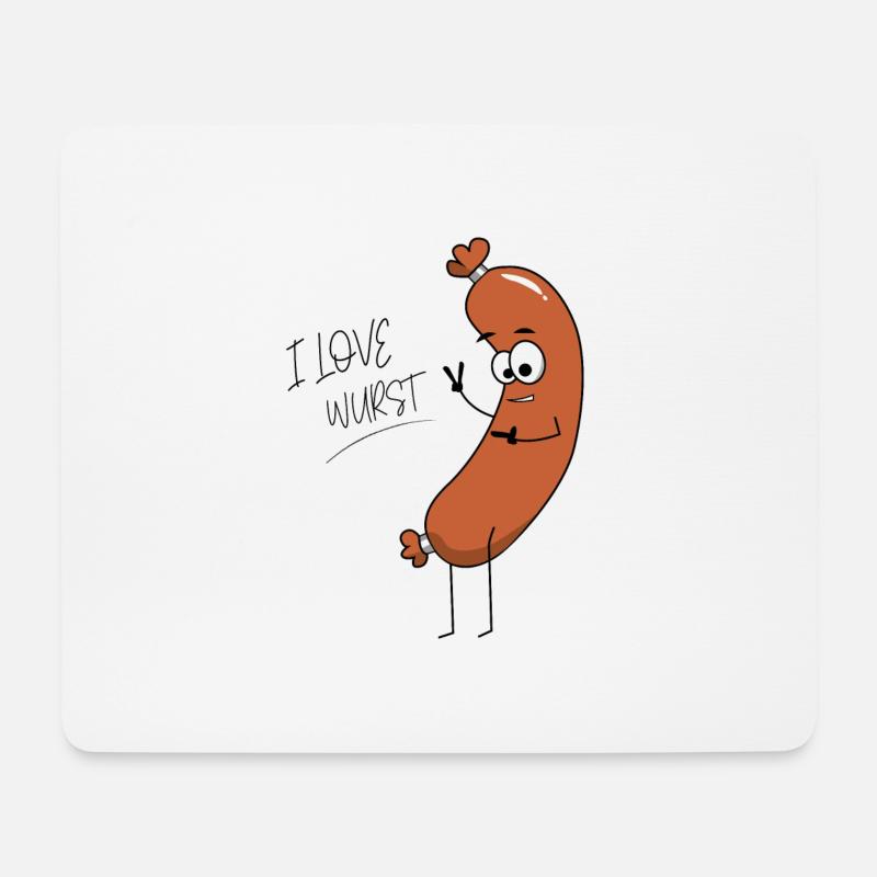 I love wurst, rigolo - Tapis de souris (format paysage) - blanc