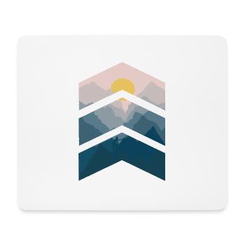 Hiking Man Mountains Climbing Sun Nature Graphic P - Mouse Pad (horizontal) - white - Front