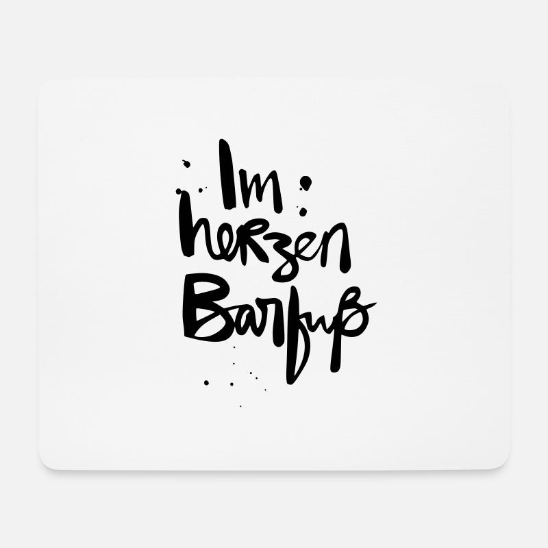Im Herzen Barfuss Lustiger Sommer Spruch - Mousepad (Querformat) - Weiß