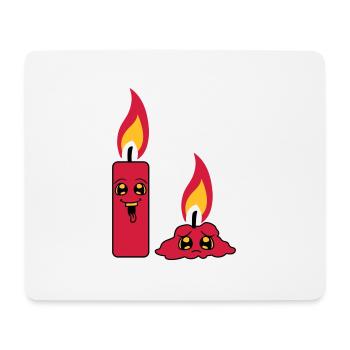 2 kerzen team paar lustig traurig abgebrannt comic - Mousepad (Querformat) - Weiß - Vorne