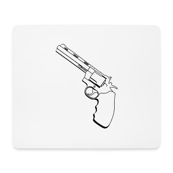 Revolver / Pistole - Mousepad (Querformat) - Weiß - Vorne