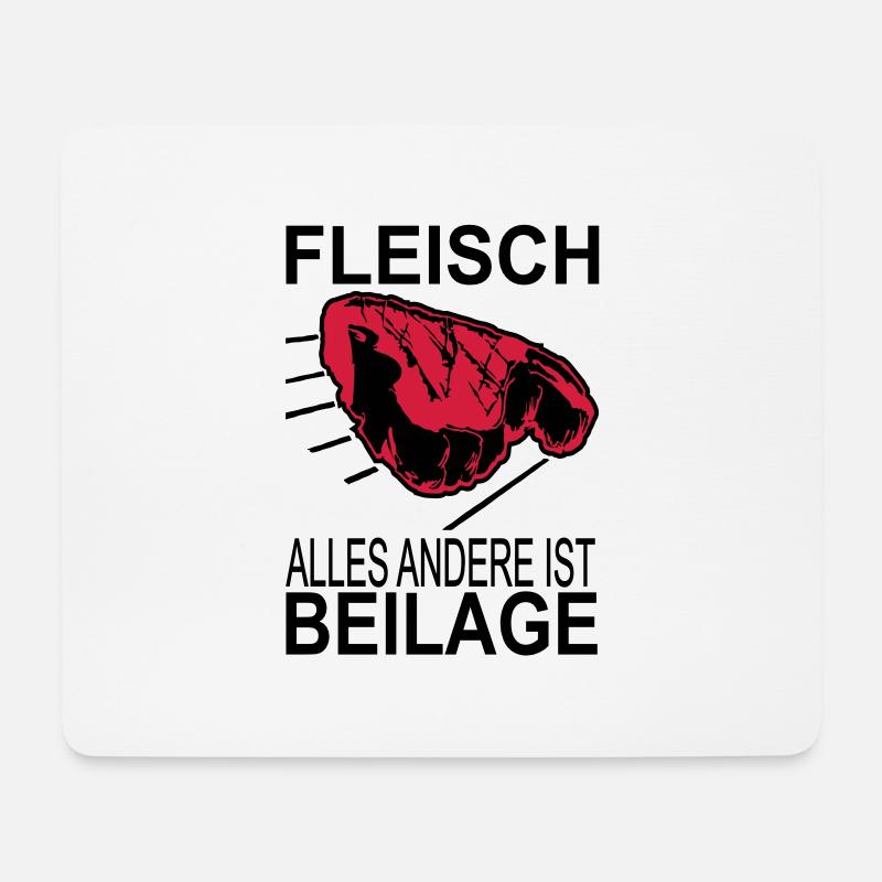 fleisch alles andere ist beilage - Mousepad (Querformat) - Weiß