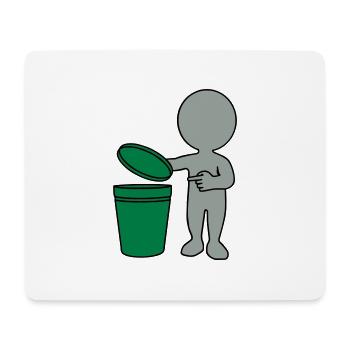 Mülleimer mann 3c - Mousepad (Querformat) - Weiß - Vorne