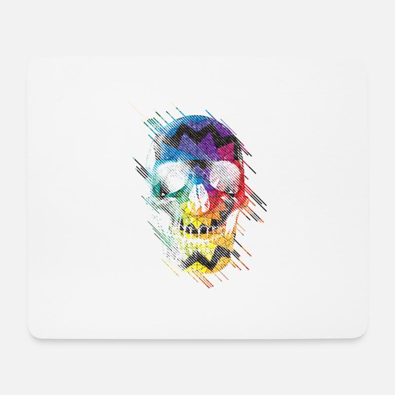 Geometric Skull - Mouse Pad (horizontal) - white