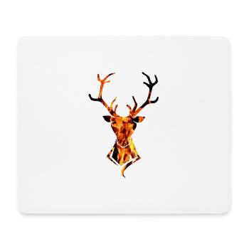 Hirsch Feuer Flamme - Mousepad (Querformat) - Weiß - Vorne