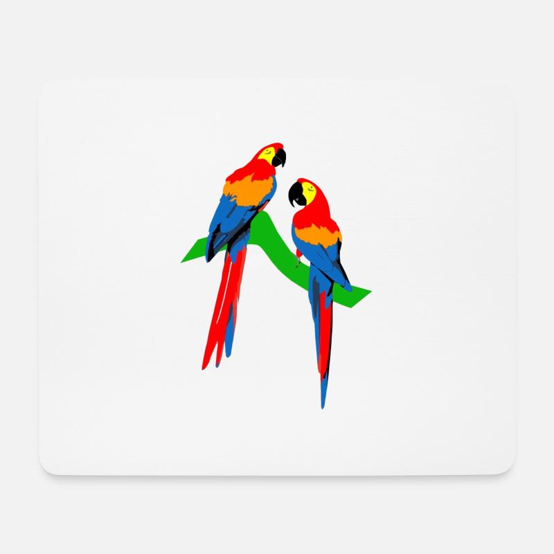 Papageie - Mousepad (Querformat) - Weiß