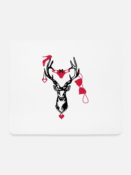 Wiesn Hirsch / / Junggesellenabschied - Mousepad (Querformat) - Weiß