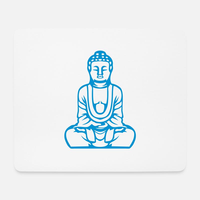 Buddha Budha Bouda - Mousepad (Querformat) - Weiß