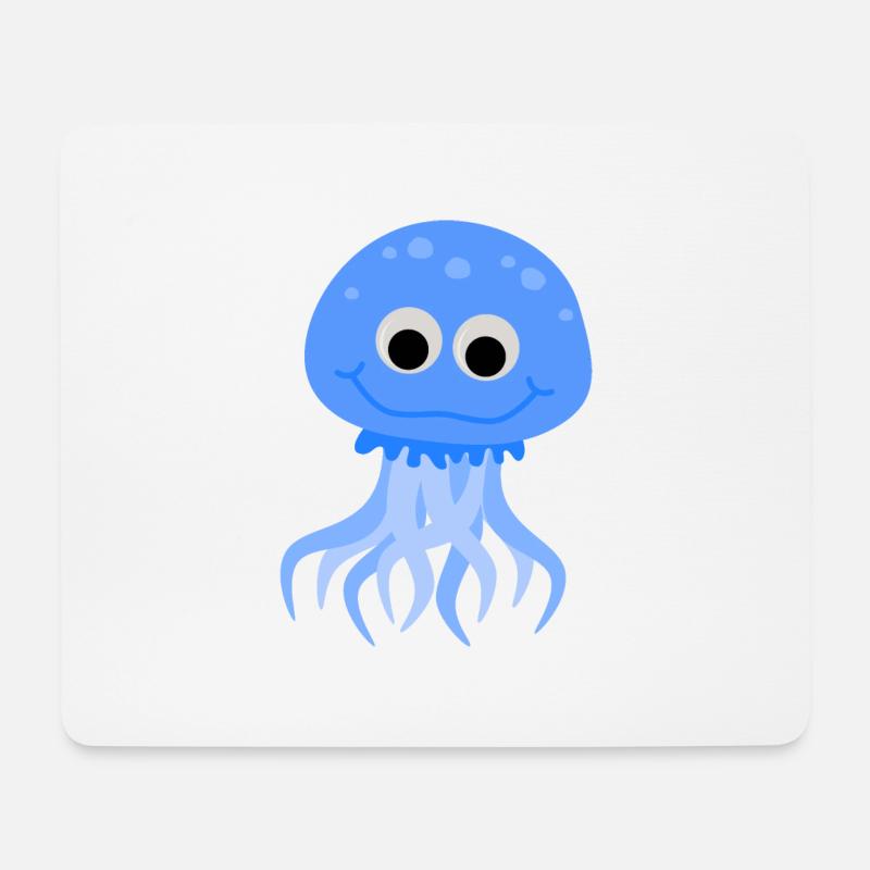 Qualle - Mousepad (Querformat) - Weiß
