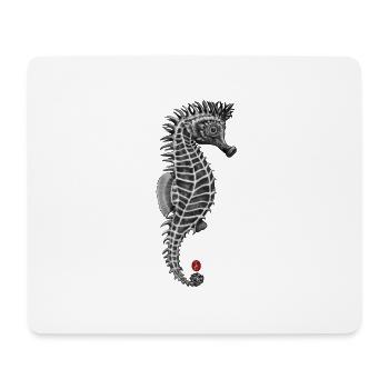 Hippocampe - Tapis de souris (format paysage) - blanc - Devant