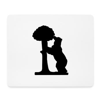 Zeichnung Silhouette Bär und Erdbeerbaum Madrid Sp - Mousepad (Querformat) - Weiß - Vorne