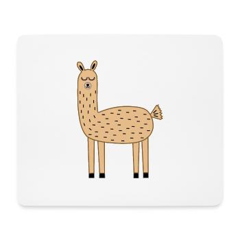 Lama Llama brown - Mouse Pad (horizontal) - white - Front