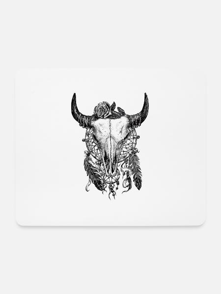 Skull Tattoo - Mouse Pad (horizontal) - white