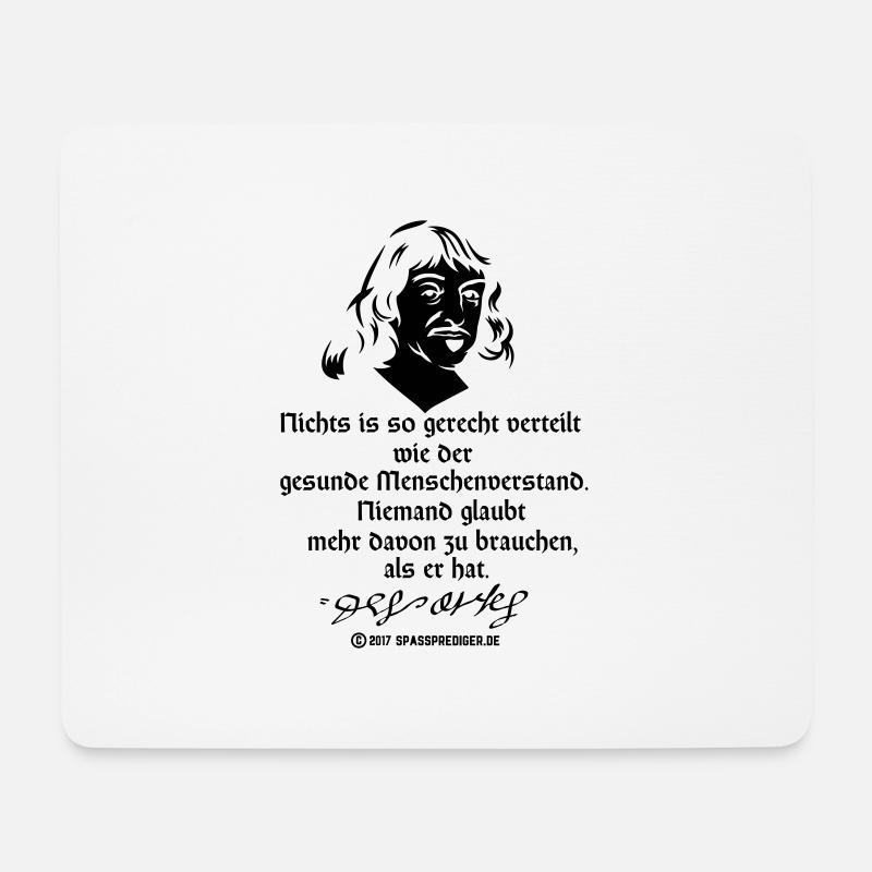 Zitat Descartes: Menschenverstand - Mousepad (Querformat) - Weiß