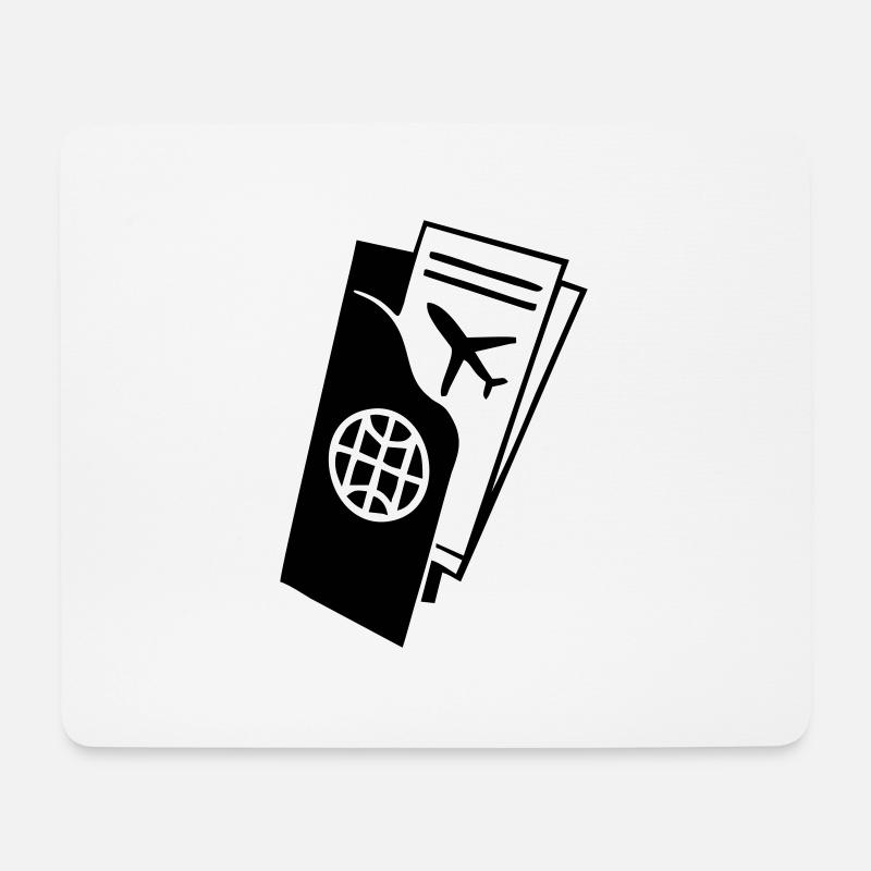 Flugticket, Reisen - Mousepad (Querformat) - Weiß
