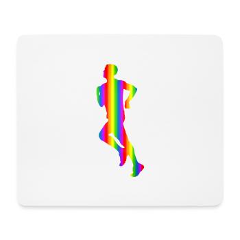 Bunter Läufer Regenbogen - Mousepad (Querformat) - Weiß - Vorne