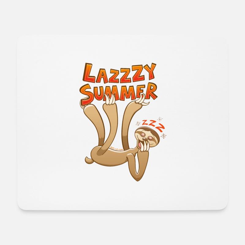 Sleepy sloth yawning and enjoying a lazy summer - Mouse Pad (horizontal) - white