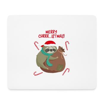 Merry Christmas Faultier T-Shirt Weihnachten sloth - Mousepad (Querformat) - Weiß - Vorne