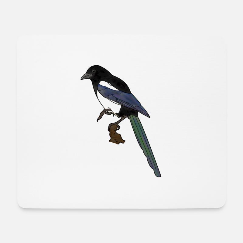 Elster - Mousepad (Querformat) - Weiß