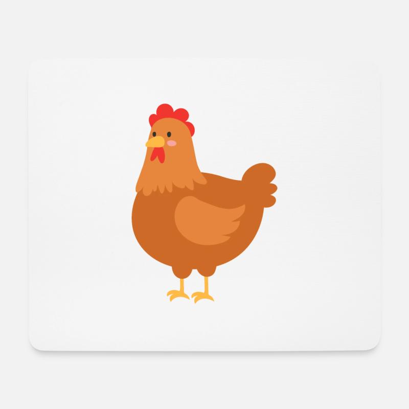 Huhn - Mousepad (Querformat) - Weiß