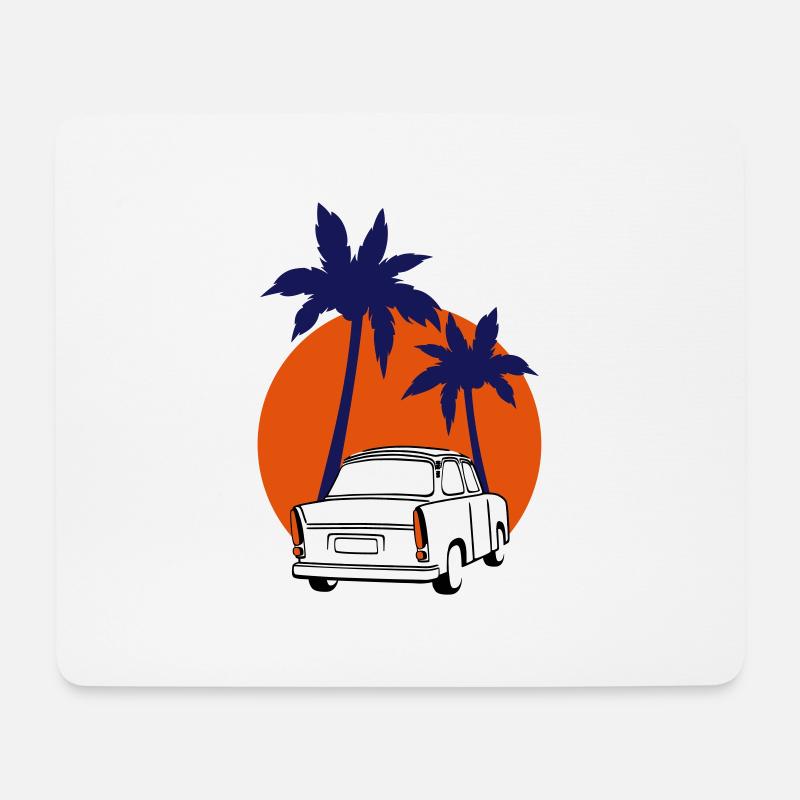 Trabi  Sonnenuntergang Palmen - Mousepad (Querformat) - Weiß