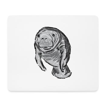 Design avec la laque / Oeuvres d’art avec une Manatee - Tapis de souris (format paysage) - blanc - Devant