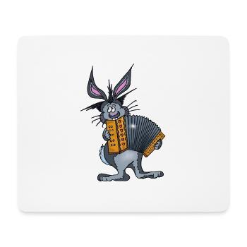 Toni the hare plays the hand organ - Mouse Pad (horizontal) - white - Front