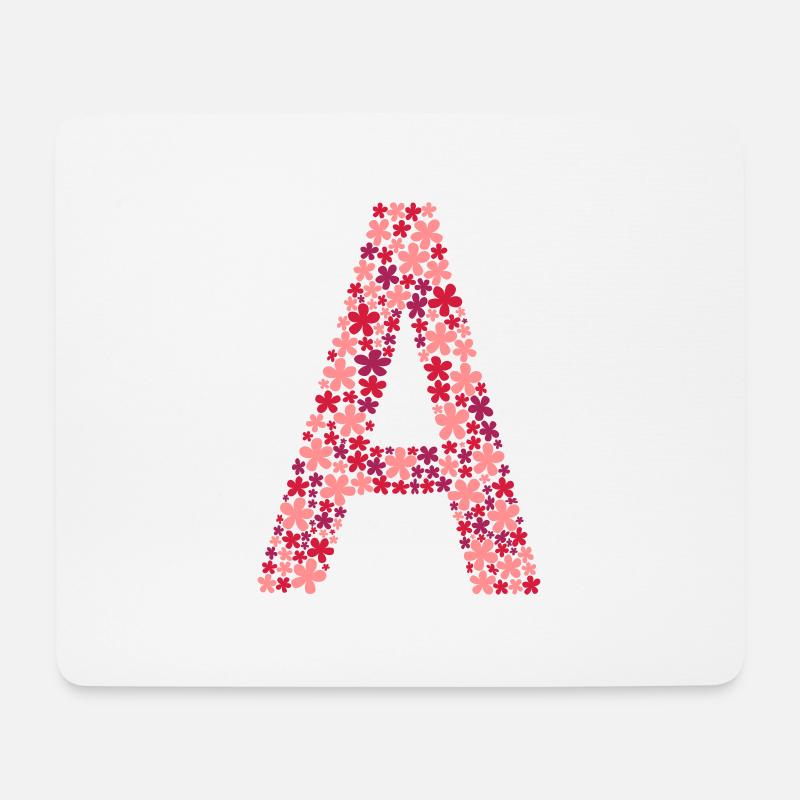 Buchstabe A Blumen farbig - Mousepad (Querformat) - Weiß