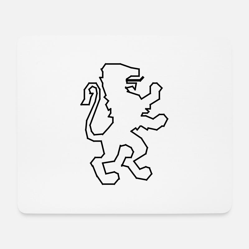 Löwe Wappen / Lion - Mousepad (Querformat) - Weiß