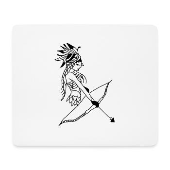 Indianerin Pfeil Bogen - Mousepad (Querformat) - Weiß - Vorne