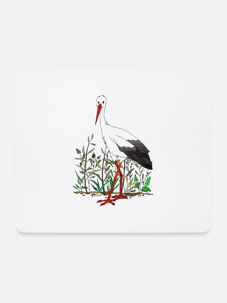 Storch - Mousepad (Querformat) - Weiß