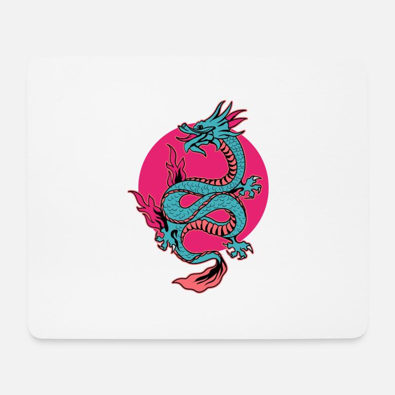 Asiatic dragon - Mouse Pad (horizontal) - white