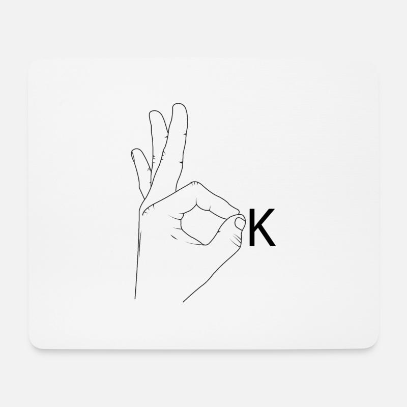 Okay - Mousepad (Querformat) - Weiß